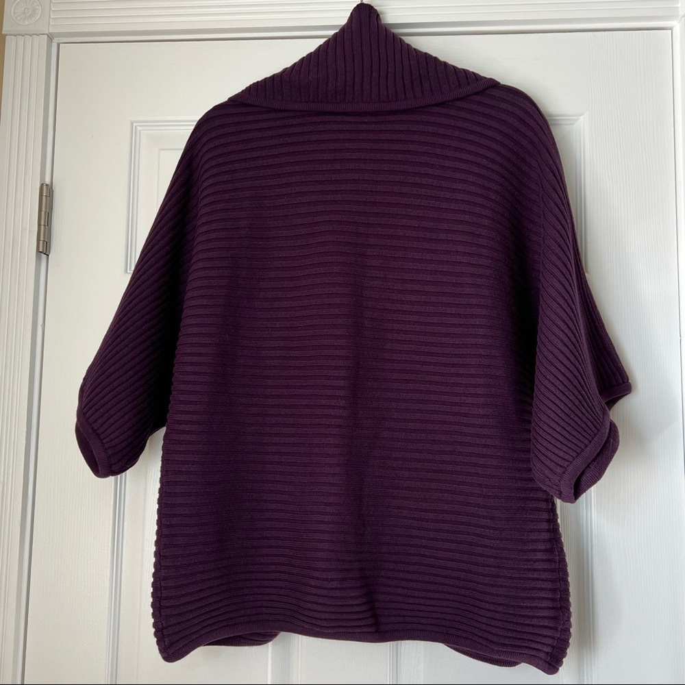 Grace Elements Purple Ribbed Cocoon Cardigan -L - image 2